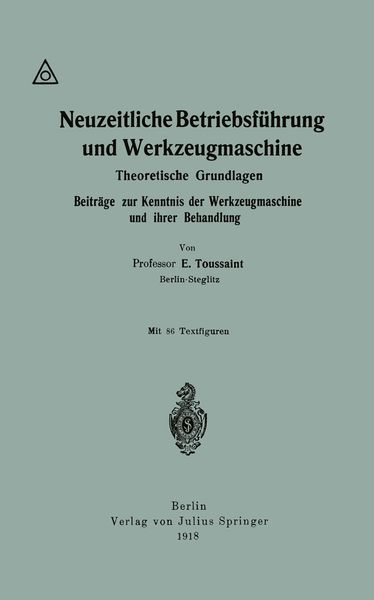 Produktbild: Neuzeitliche Betriebsf&uuml;hrung und Werkzeugmaschine