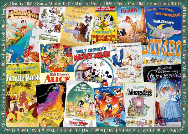 Produktbild: Erwachsenenpuzzle 1000 Teile - Disney Classics - Vintage Movie Poster