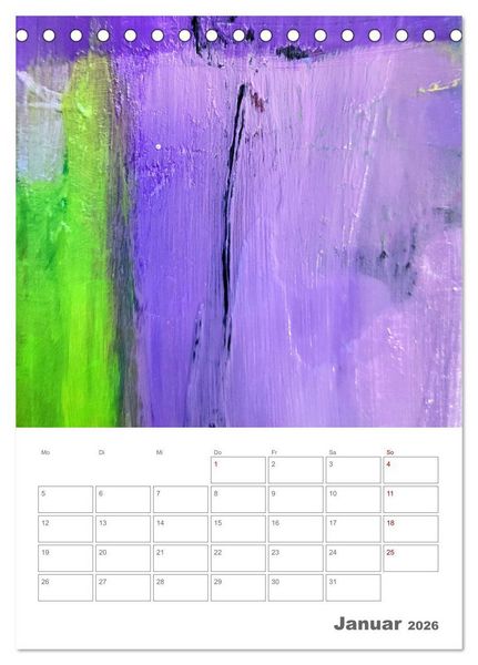 Produktbild: Farbliche Stille - Ein Jahr der inneren Ruhe mit abstrakten Farbspielen (Tischkalender 2026 DIN A5 hoch), CALVENDO Monatskalender