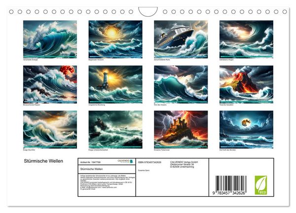 Produktbild: St&uuml;rmische Wellen (Wandkalender 2026 DIN A4 quer), CALVENDO Monatskalender