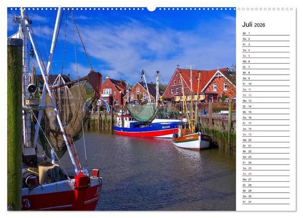 Produktbild: Neuharlingersiel - Ostfrieslands sch&ouml;nstes Hafenst&auml;dtchen (hochwertiger Premium Wandkalender 2026 DIN A2 quer), Kunstdruck in Hochglanz