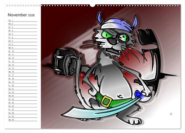 Produktbild: Alles f&uuml;r die Katz! Lustiger Katzen-Planer (hochwertiger Premium Wandkalender 2026 DIN A2 quer), Kunstdruck in Hochglanz