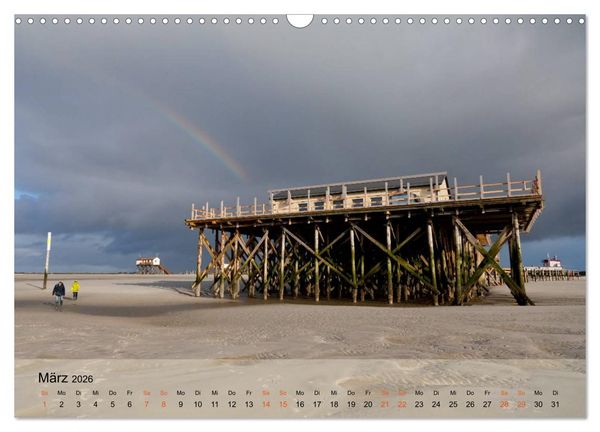 Produktbild: am strand von SANKT PETER-ORDING (Wandkalender 2026 DIN A3 quer), CALVENDO Monatskalender