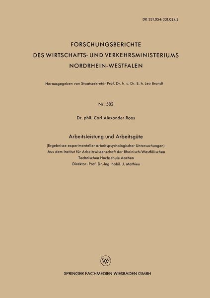 Produktbild: Arbeitsleistung und Arbeitsg&uuml;te