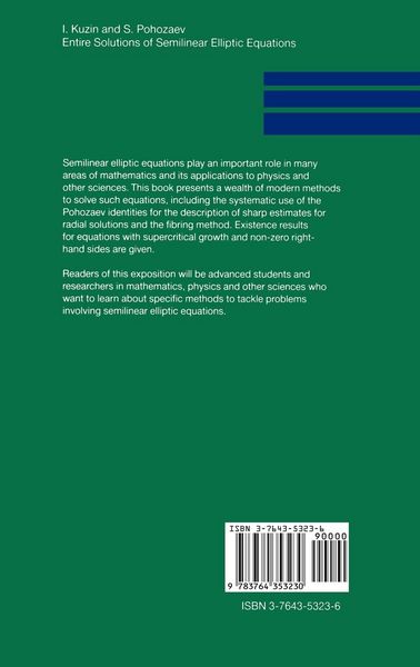 Produktbild: Entire Solutions of Semilinear Elliptic Equations