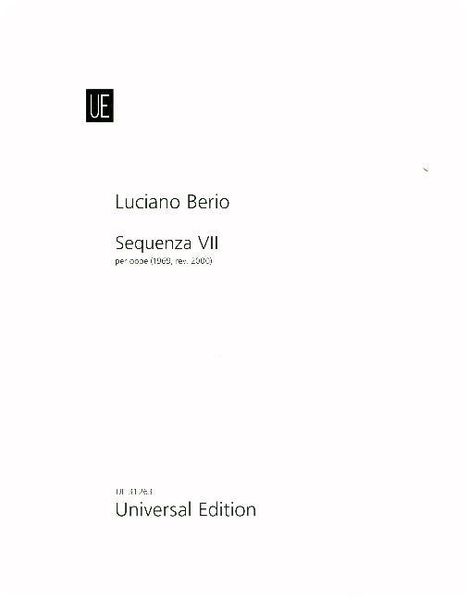 Produktbild: Berio, L: Sequenza VII f&uuml;r Oboe