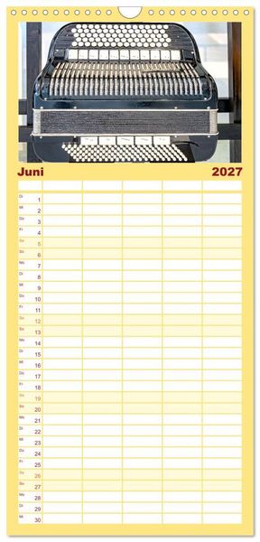Produktbild: Familienplaner 2027 - Akkordeon, Hast Du da noch T&ouml;ne? mit 5 Spalten (Wandkalender, 21 x 45 cm) CALVENDO