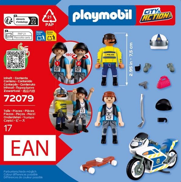 Produktbild: PLAYMOBIL 72079 Verfolgungsjagd mit Motorrad