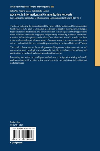 Produktbild: Advances in Information and Communication Networks