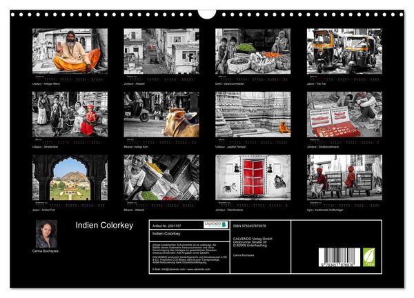Produktbild: Indien Colorkey (Wandkalender 2026 DIN A3 quer), CALVENDO Monatskalender