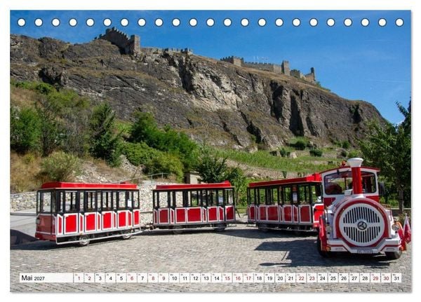 Produktbild: Sion im Wallis - zwischen Reben und Bergen (Tischkalender 2027 DIN A5 quer), CALVENDO Monatskalender