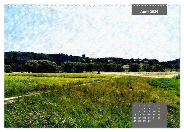 Produktbild: Heimatliches Bayern in Aquarell (hochwertiger Premium Wandkalender 2026 DIN A2 quer), Kunstdruck in Hochglanz