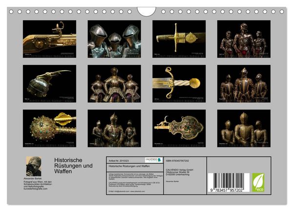 Produktbild: Historische R&uuml;stungen und Waffen (Wandkalender 2026 DIN A4 quer), CALVENDO Monatskalender