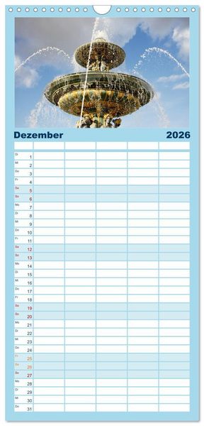 Produktbild: Familienplaner 2026 - Sch&ouml;ne Wasserspiele mit 5 Spalten (Wandkalender, 21 x 45 cm) CALVENDO