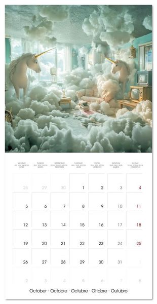 Produktbild: Animals in unreal rooms - Dreamlike Illusions (Wall Calendar 2026 12 &times; 12 Inch) CALVENDO 12 Month Wall Calendar