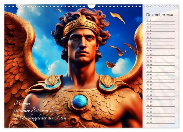 Produktbild: Die Unsterblichen - Griechische KI-G&ouml;ttinnen und KI-G&ouml;tter (Wandkalender 2026 DIN A3 quer), CALVENDO Monatskalender