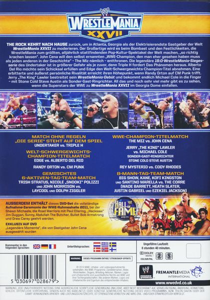 Produktbild: WrestleMania 27 [3 DVDs]