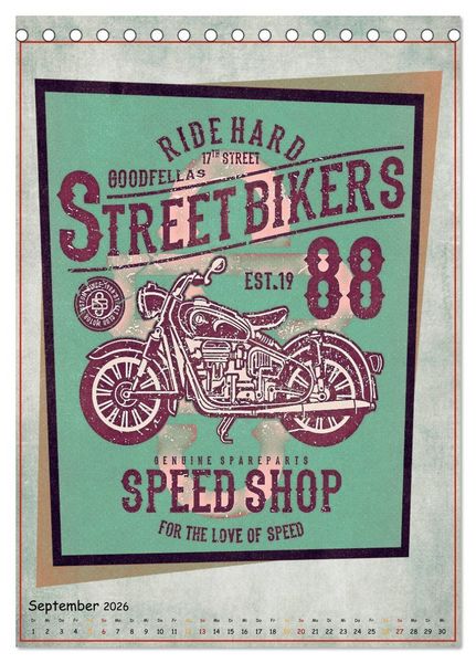Produktbild: Motorrad Nostalgie (Tischkalender 2026 DIN A5 hoch), CALVENDO Monatskalender