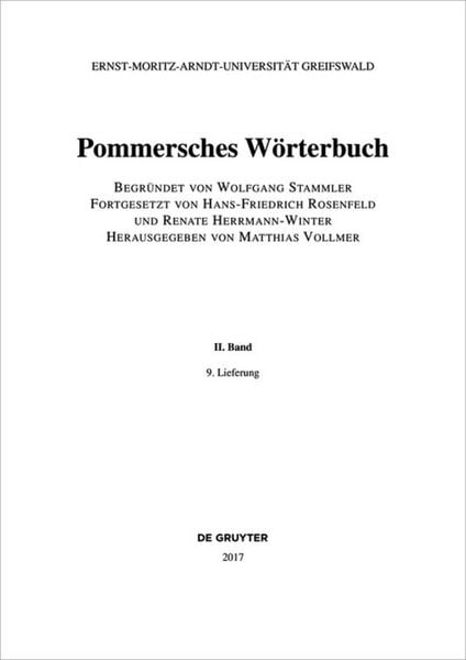 Produktbild: Pommersches W&ouml;rterbuch. Band II, 9. Lieferung