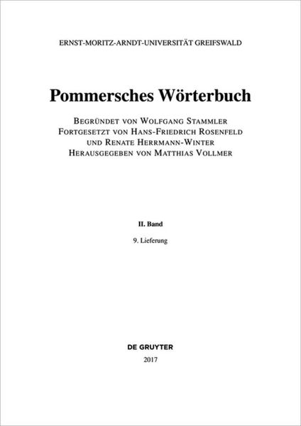 Produktbild: Pommersches W&ouml;rterbuch. Band II, 9. Lieferung