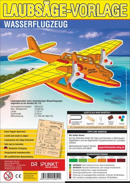 Produktbild: Laubs&auml;gevorlage Wasserflugzeug