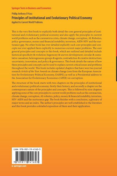 Produktbild: Principles of Institutional and Evolutionary Political Economy