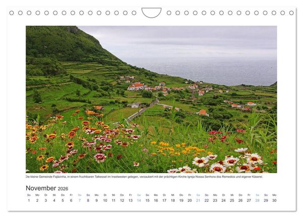 Produktbild: Azoren-Insel Flores - Farbtupfer auf einem erloschenen Vulkan Portugals (Wandkalender 2026 DIN A4 quer), CALVENDO Monatskalender