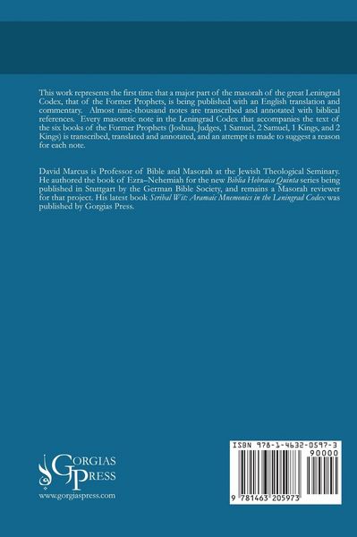Produktbild: The Masorah of the Former Prophets in the Leningrad Codex