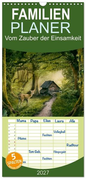 Produktbild: Familienplaner 2027 - Vom Zauber der Einsamkeit mit 5 Spalten (Wandkalender, 21 x 45 cm) CALVENDO