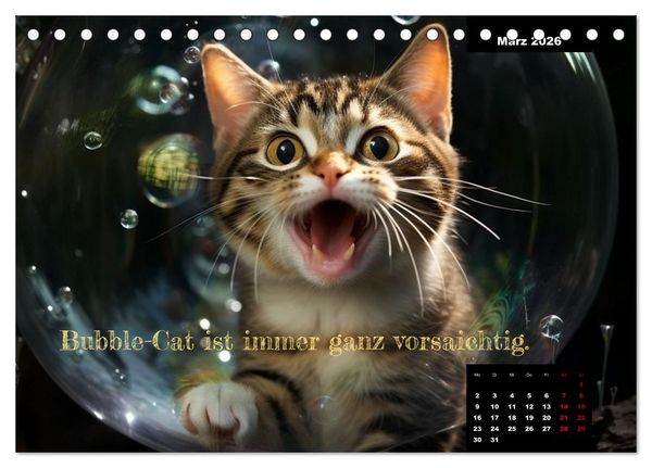 Produktbild: Katzen k&ouml;nnen alles, au&szlig;er traurig. (Tischkalender 2026 DIN A5 quer), CALVENDO Monatskalender