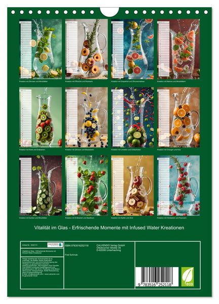 Produktbild: Vitalit&auml;t im Glas - Erfrischende Momente mit Infused Water Kreationen (Wandkalender 2026 DIN A4 hoch), CALVENDO Monatskalender