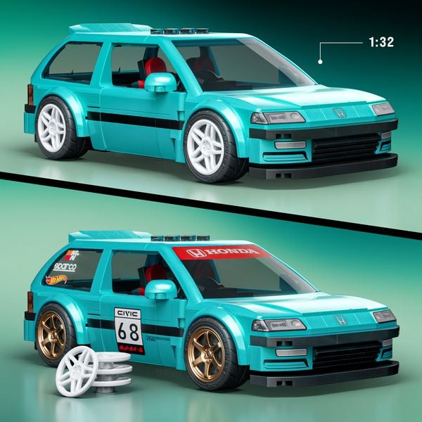 Produktbild: Mattel Brick Shop Hot Wheels Speed Honda 2