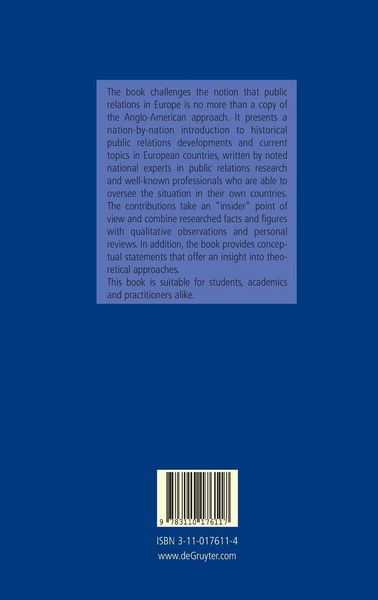 Produktbild: Public Relations and Communication Management in Europe