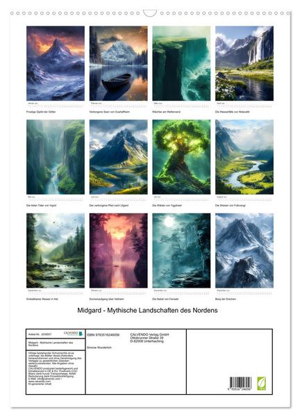 Produktbild: Midgard - Mythische Landschaften des Nordens (Wandkalender 2026 DIN A2 hoch), CALVENDO Monatskalender
