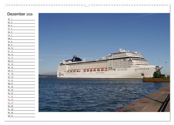 Produktbild: Giganten der Meere - Kreuzfahrtschiffe (Wandkalender 2026 DIN A2 quer), CALVENDO Monatskalender