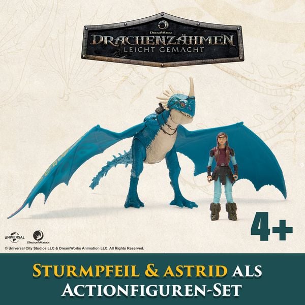 Produktbild: Drachenz&auml;hmen leicht gemacht - Wikinger & Drachen Actionfiguren-Set, Sturmpfeil & Astrid&nbsp;