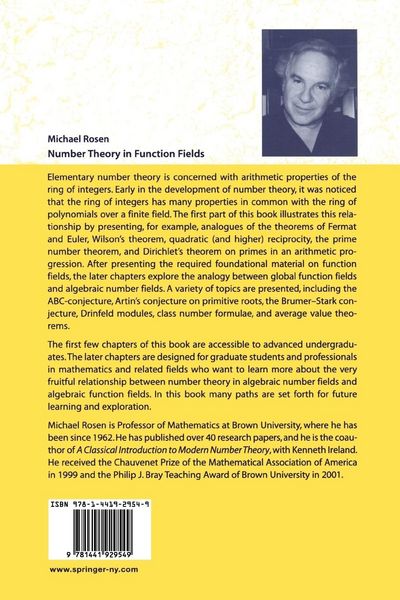 Produktbild: Number Theory in Function Fields