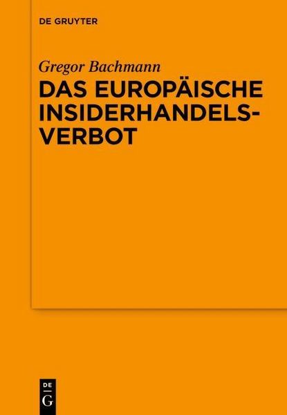 Produktbild: Das Europ&auml;ische Insiderhandelsverbot