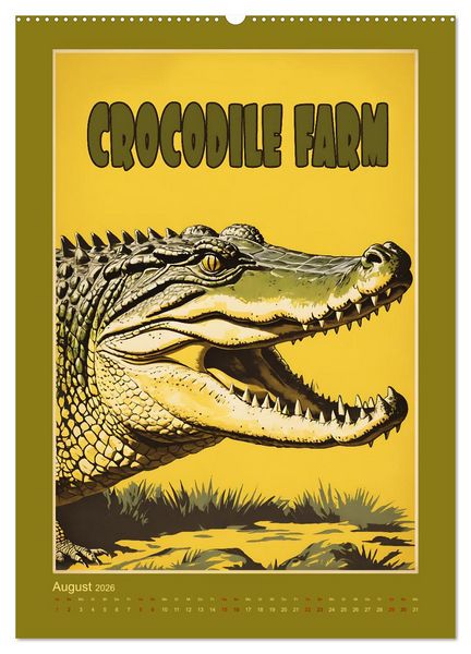 Produktbild: Zoo Vintage-Poster (hochwertiger Premium Wandkalender 2026 DIN A2 hoch), Kunstdruck in Hochglanz