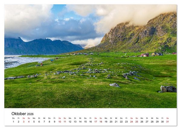 Produktbild: Inseln im Nordmeer - Lofoten-And&oslash;ya-Senja (Tischkalender 2026 DIN A5 quer), CALVENDO Monatskalender