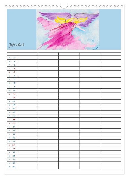 Produktbild: Engelhafter Familienplaner (Wandkalender 2026 DIN A3 hoch), CALVENDO Monatskalender