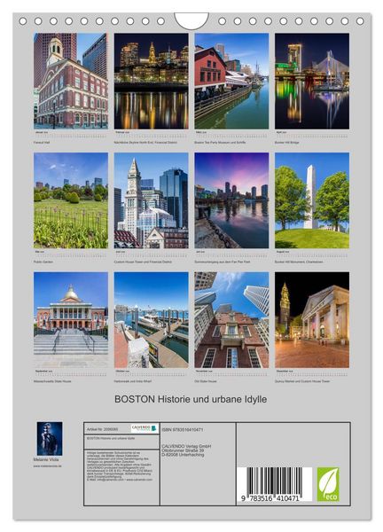 Produktbild: BOSTON Historie und urbane Idylle (Wandkalender 2026 DIN A4 hoch), CALVENDO Monatskalender