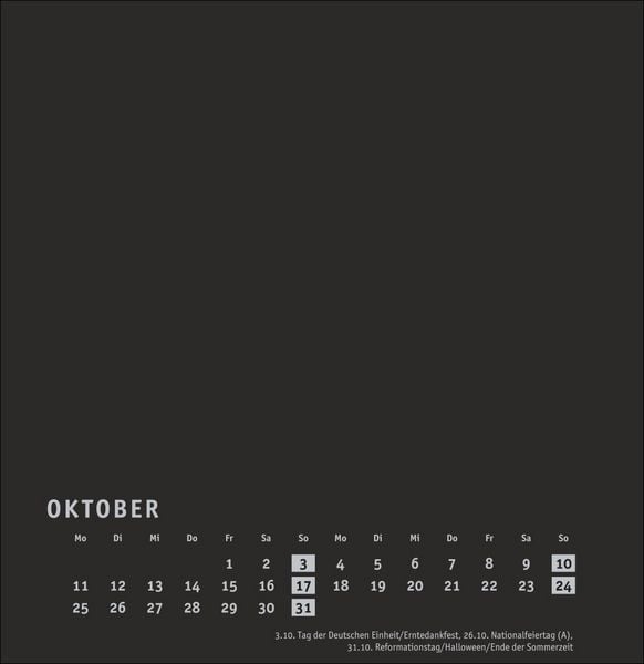 Produktbild: Premium-Bastelkalender schwarz gro&szlig; 2027