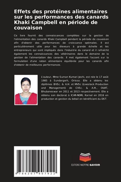 Produktbild: Effets des prot&eacute;ines alimentaires sur les performances des canards Khaki Campbell en p&eacute;riode de couvaison