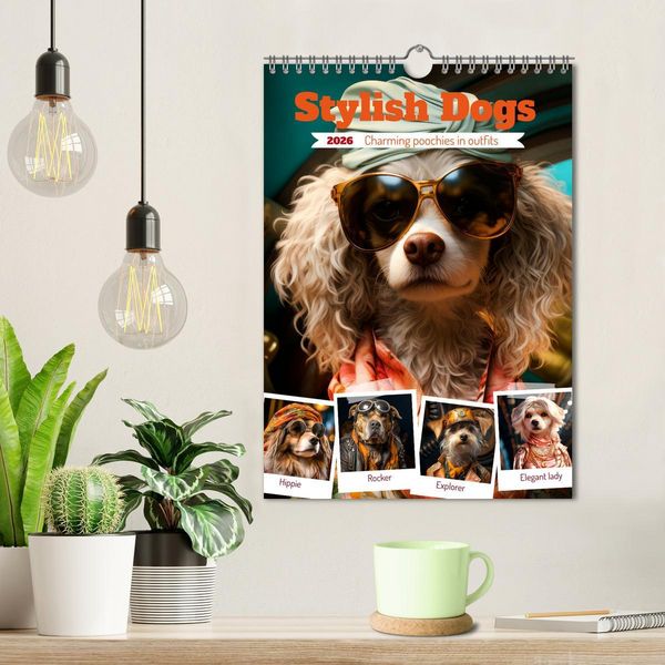 Produktbild: Stylish Dogs (Wall Calendar 2026 DIN A4 portrait), CALVENDO 12 Month Wall Calendar