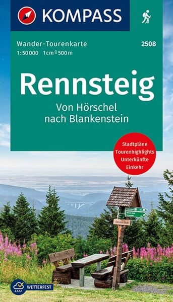 Produktbild: KOMPASS Wander-Tourenkarte Der Rennsteig 1:50.000