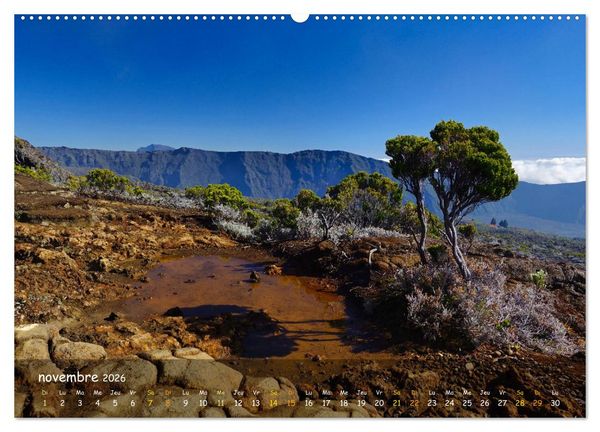 Produktbild: La R&egrave;union - C&ocirc;tes fantastiques et paysage montagneux (Calendrier mural 2026 DIN A2 vertical), CALVENDO calendrier mensuel