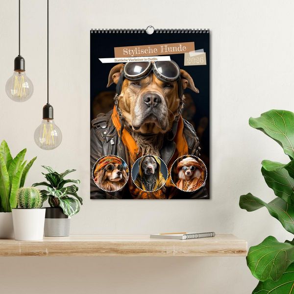 Produktbild: Stylische Hunde (Wandkalender 2026 DIN A3 hoch), CALVENDO Monatskalender