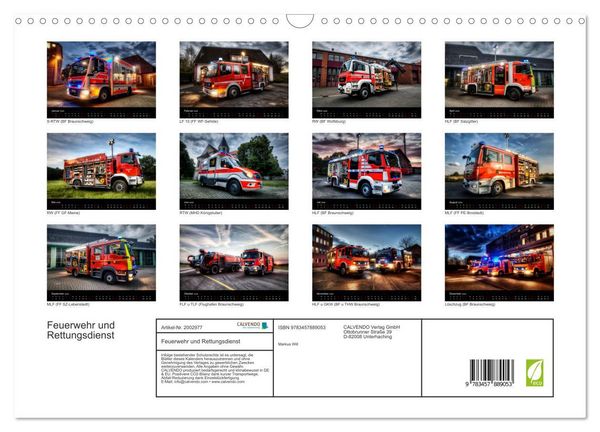 Produktbild: Feuerwehr und Rettungsdienst (Wandkalender 2026 DIN A3 quer), CALVENDO Monatskalender