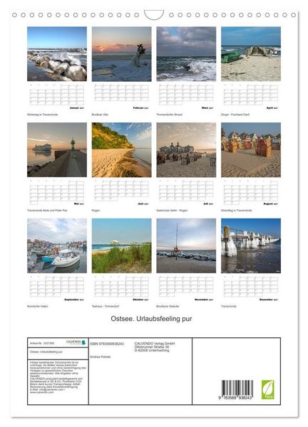 Produktbild: Ostsee. Urlaubsfeeling pur (Wandkalender 2027 DIN A3 hoch), CALVENDO Monatskalender